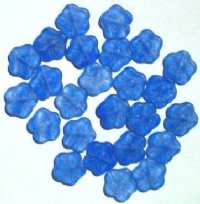 25 15mm Matte Sapphire Marble Flower Beads